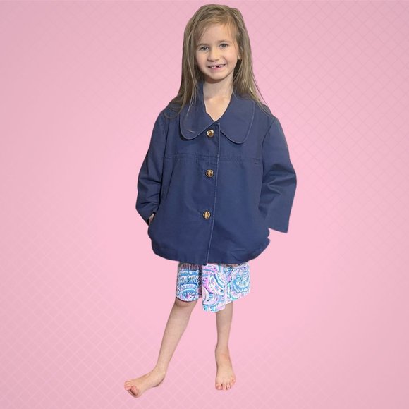 Lilly Pulitzers Girls 6 Years Navy Blue Blazer Boxy Collared Jacket - Picture 6 of 6